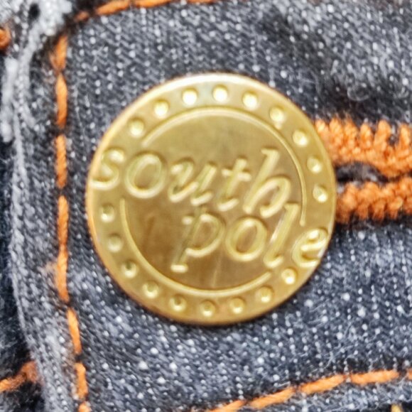 Southpole jeans low-rise black with gold details women's junior size 7 - Picture 9 of 15